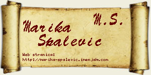 Marika Spalević vizit kartica